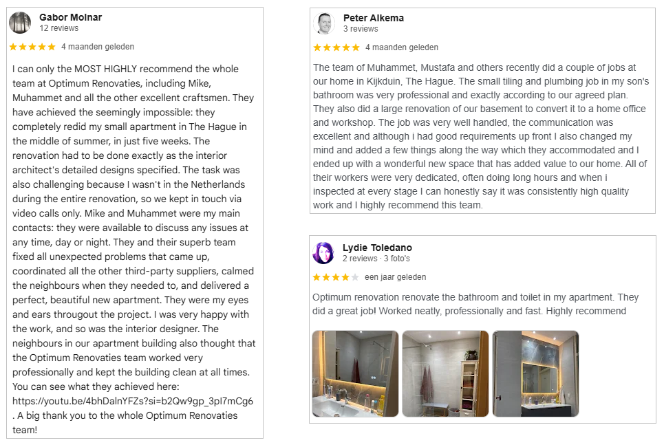 Latest Google Reviews - Optimum Contractors